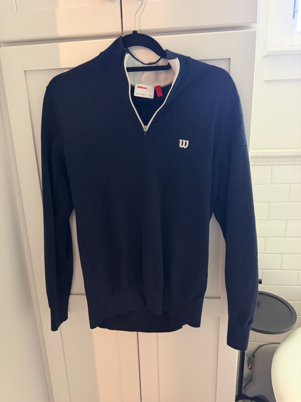 Wilson Men's Navy Half-Zip Pullover with White Trim